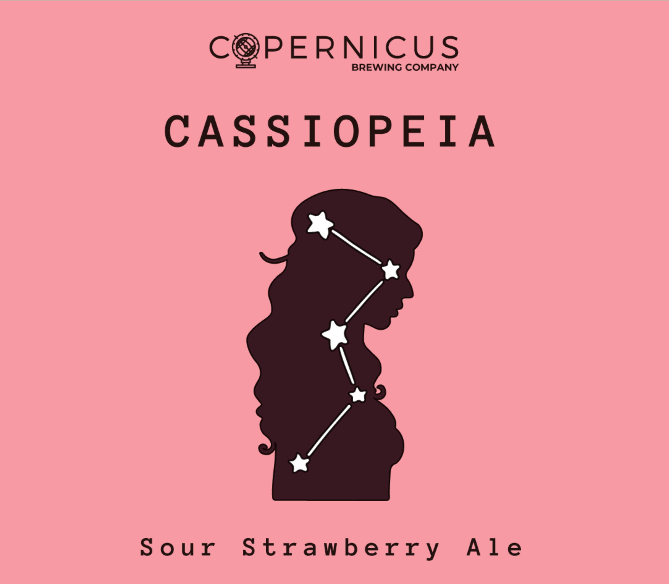 Etiqueta de cerveza Copernicus Cassiopeia - Sour Strawberry Ale