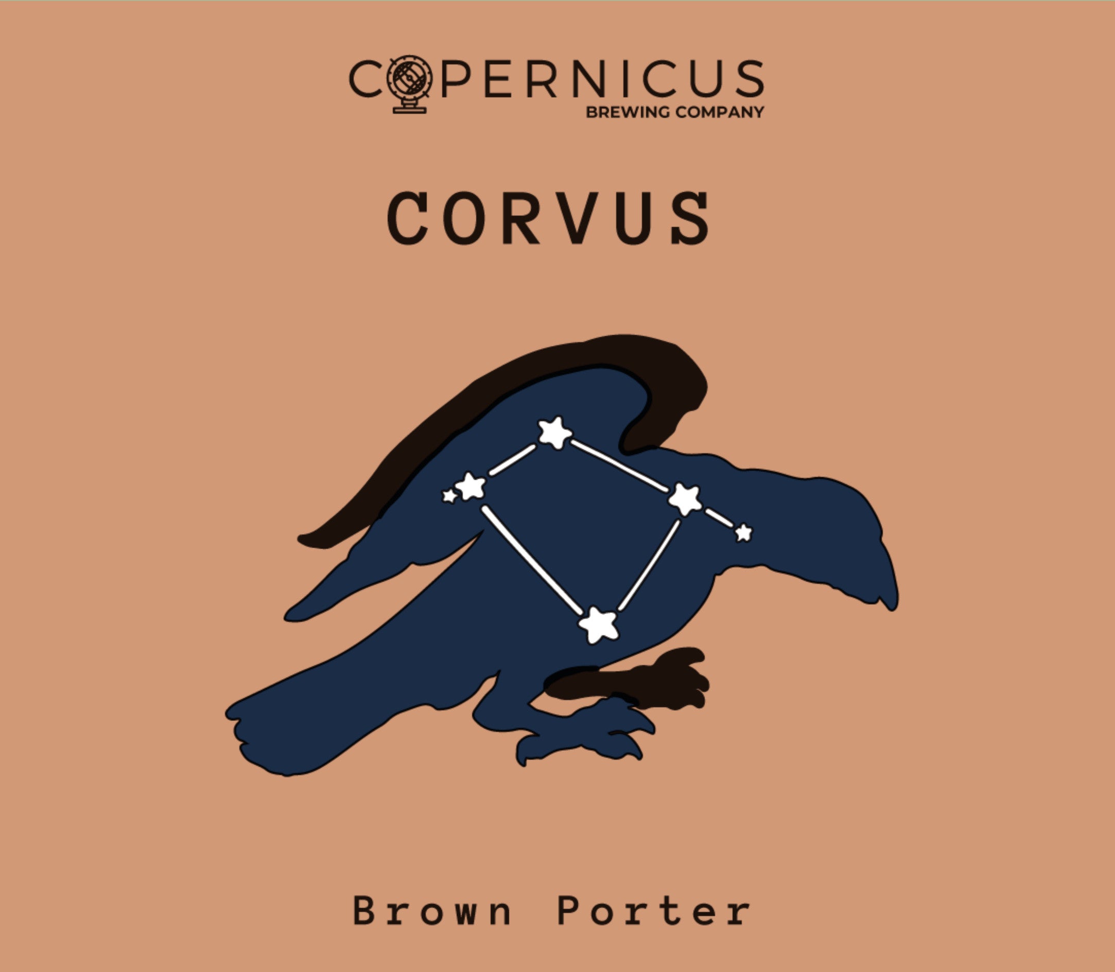 Etiqueta de cerveza Copernicus Corvus - Brown Porter