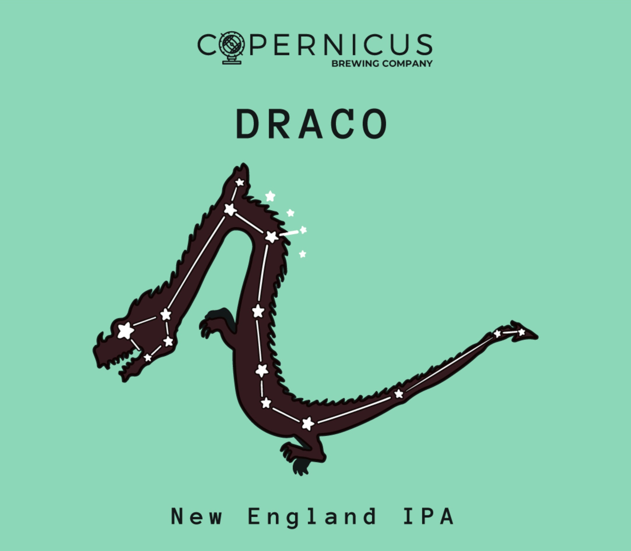 Etiqueta de cerveza Copernicus Draco - New England IPA (NEIPA)